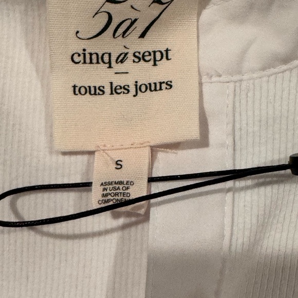 CINQ À SEPT Farren Top White Puff Sleeve Blouse – Size S (NWT) - Picture 2 of 7